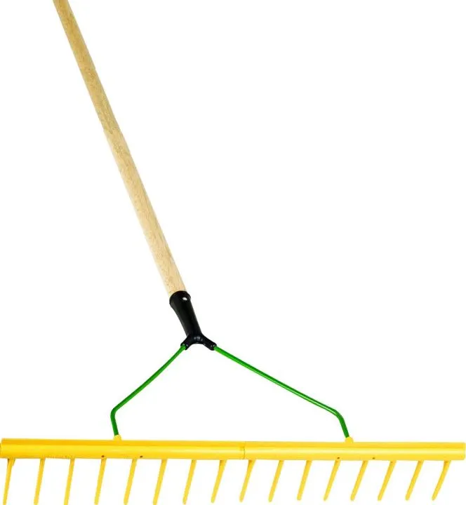 Herron Yellow Plastic Hay Rake – 16-Tooth Heavy-Duty Polypropylene Rake